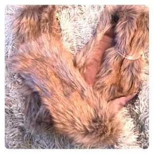 A New Day Faux Fur Gray scarf NWT